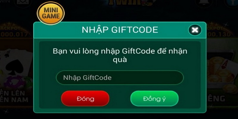 Nhập code tương ứng vào ô nhập để nhận 